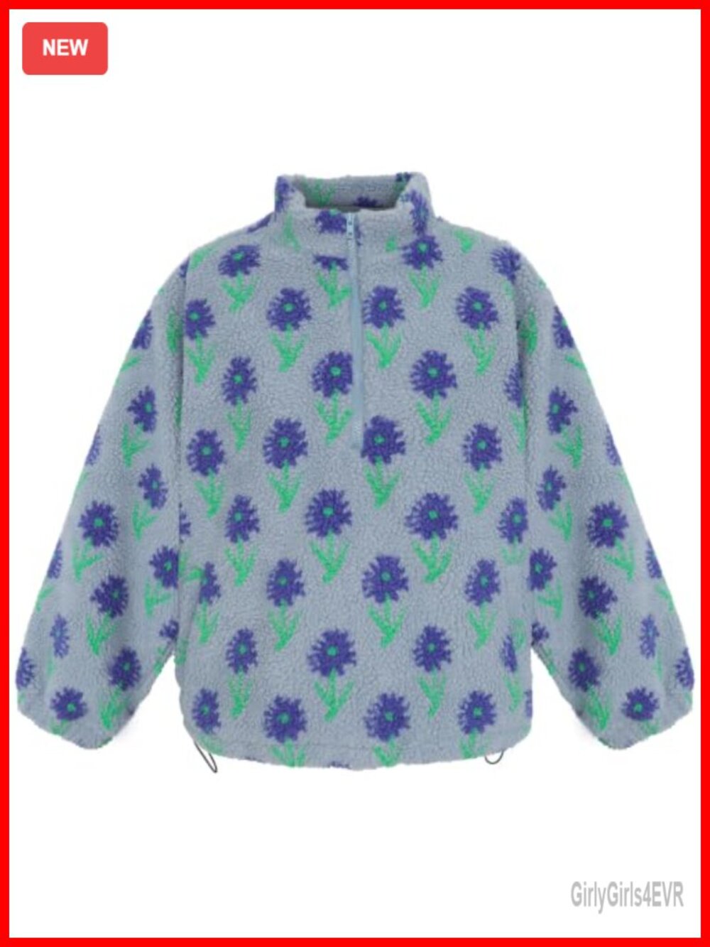 Womens Fleece Quarter Zip Sherpa Pullover Sweatshirt Oversized Mock Neck